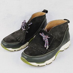 Carven Men's Fringe Chukka Sneakers Green EUR 42 US 9 Lace‎ Up High Top Shoe